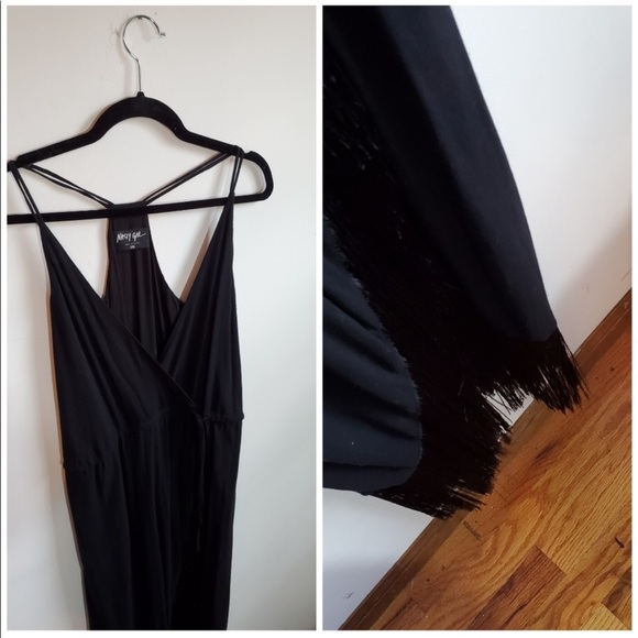 Nasty Gal Faux Wrap Fringe Maxi Dress w/ Tags - Picture 5 of 7